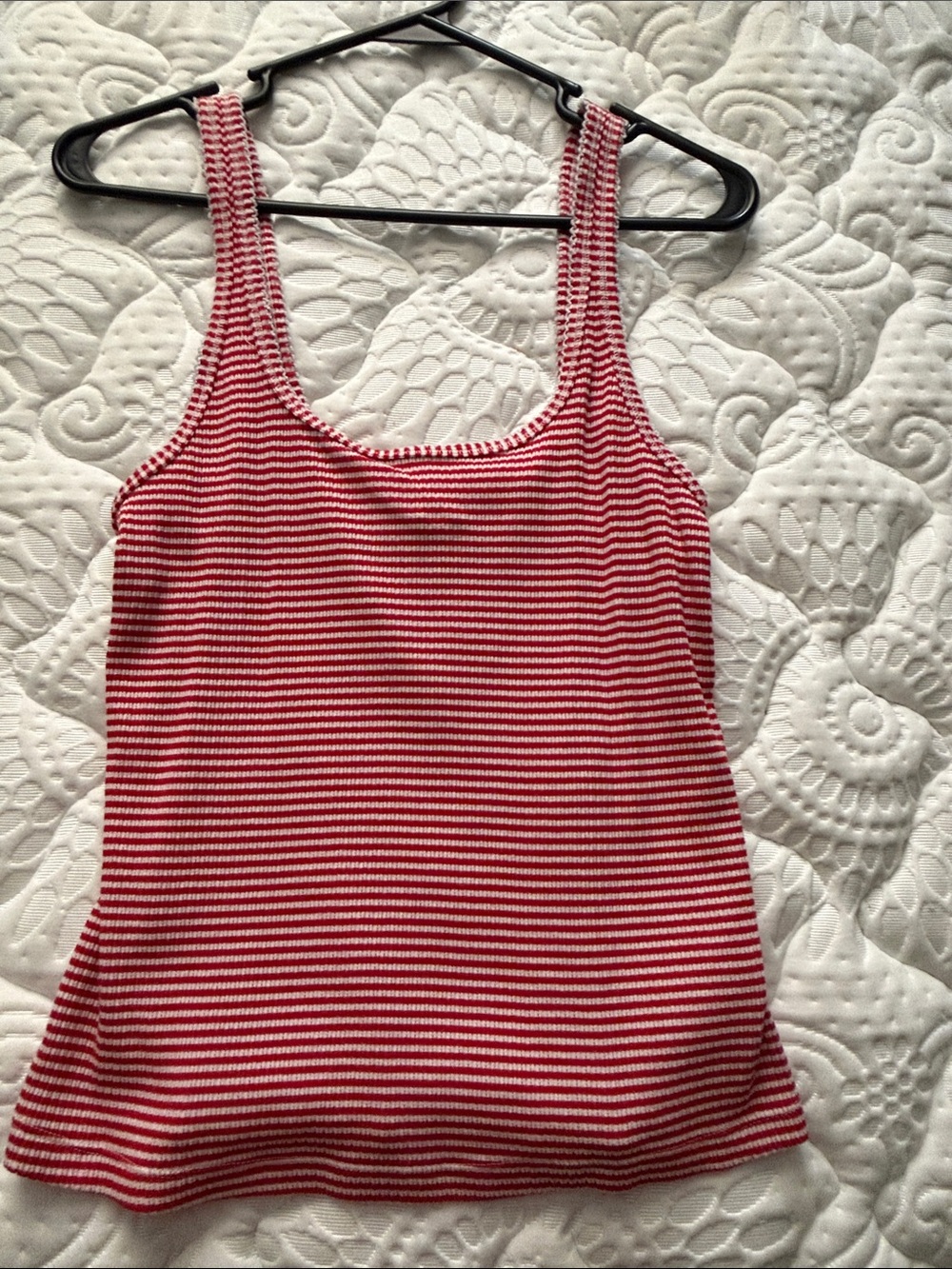 Universal Thread Red & White Striped Knit Tank Top